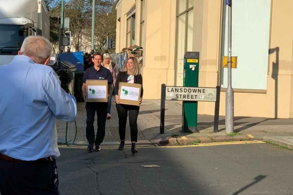 Delivering biodegradable cups